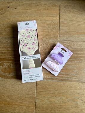 LoveShackFancy × Target-WetBrush Ribbon Rosa Paddle Brush + clip set 🎀